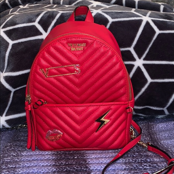 Victoria's Secret Handbags - Mini Red V- Quilt VS Backpack